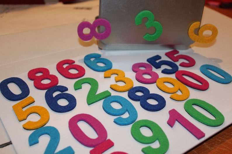 Magnetic Digits with Felt. Magnets perfect on the fridge, MagWords 2 inch/5cm image 9