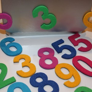 Magnetic Digits with Felt. Magnets perfect on the fridge, MagWords 2 inch/5cm image 8