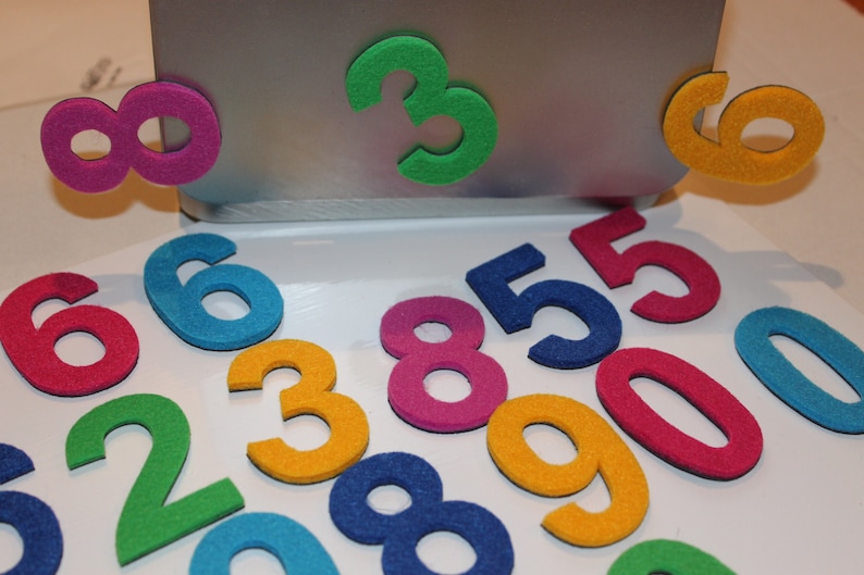 Magnetic Digits with Felt. Magnets perfect on the fridge, MagWords 2 inch/5cm image 8