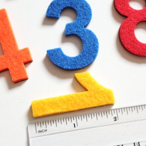 Magnetic Digits with Felt. Magnets perfect on the fridge, MagWords 2 inch/5cm image 4
