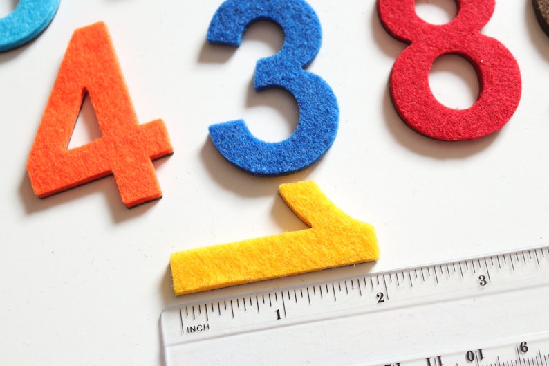 Magnetic Digits with Felt. Magnets perfect on the fridge, MagWords 2 inch/5cm image 4