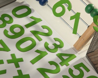 2" DIGITS on the Fridge, Magnets,  5 cm Green Magnetic Numbers, MagWords