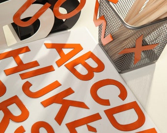 Uppercase Orange Magnetic Letters, Full Capital Alphabet, Educational Toy