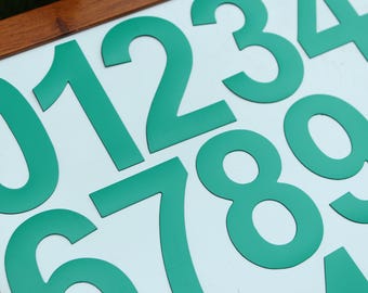 Magnetic Numbers for Fridge, School Board, Price List, Math Education (Green)