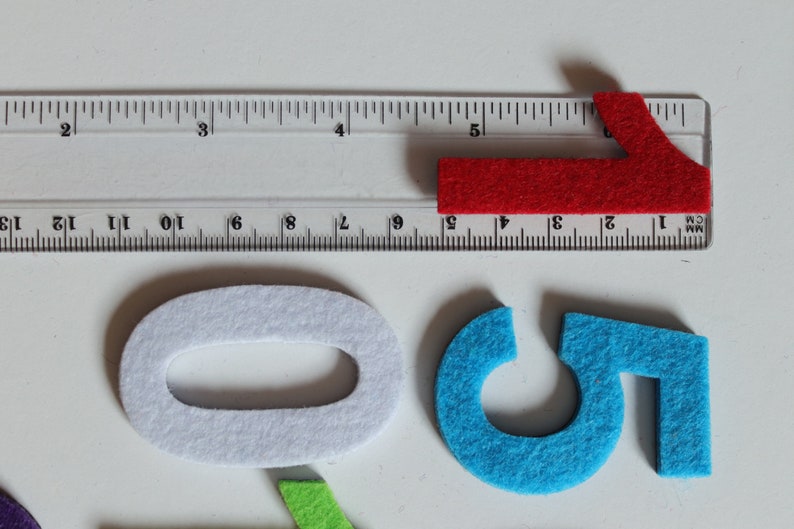 Magnetic Digits with Felt. Magnets perfect on the fridge, MagWords 2 inch/5cm image 6