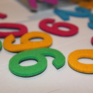 Magnetic Digits with Felt. Magnets perfect on the fridge, MagWords 2 inch/5cm image 10