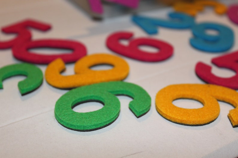 Magnetic Digits with Felt. Magnets perfect on the fridge, MagWords 2 inch/5cm image 10