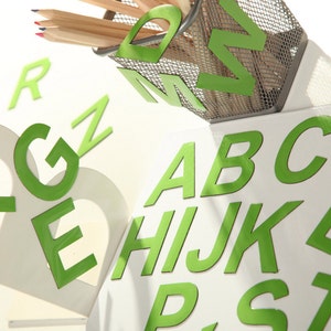Letras Magnéticas Mayúsculas, Alfabeto VERDE para Aprender a Leer. Perfecto en la nevera, Imanes para niños, MagWords