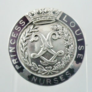 Silver Nurses Badge, Sterling, Enamel, Princess Louise, Brooch, Pin, Jewellery, Vintage, Hallmarked Edinburgh 1939, REF:443E