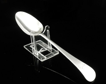 Silver Serving Spoon, Antique, Sterling, English, Cutlery, Tableware, John Moore or Jacob Marsh, Hallmarked London c.1770
