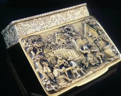 Silver Gilt Snuff Box, Vintage, Decorative, Trinket, Pedro Batista of Porto, Portuguese, Quality Box, REF 424Z