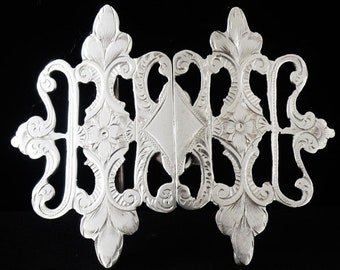 Sterling Silver Nurses Belt Buckle, Two Part, English, Antique, Edwardian, Crisford & Norris Ltd, Hallmarked Birmingham 1903