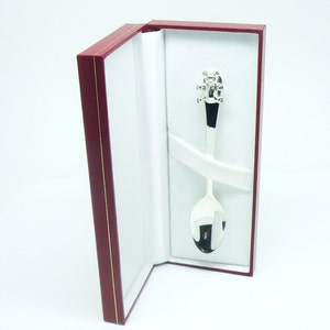 Sterling Silver Christening Spoon, New Born Baby, Teddy Bear, Hallmarked , Gift, Present, Scottish, Boxed, Dart Silver Ltd