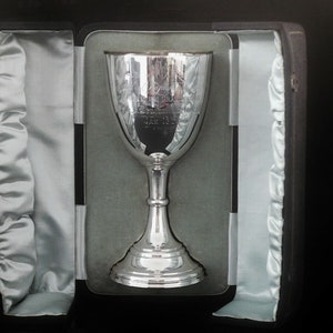 Sterling Silver Goblet, Antique, Cased, Cup, Barware, English, Hallmarked Birmingham 1900, Sir Benjamin Stone Conservative MP