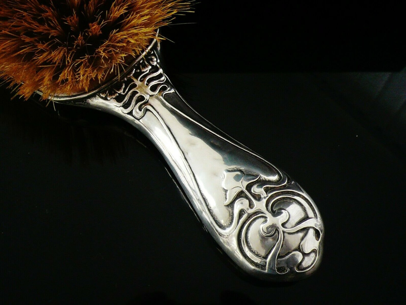 Silver Hair Brush Sterling ART NOUVEAU English Antique | Etsy UK