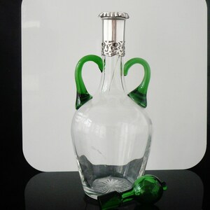 Silver Glass Decanter, Sterling, English, Antique, Barware, Tableware, Hallmarked Birmingham 1901, William Hutton & Sons Ltd