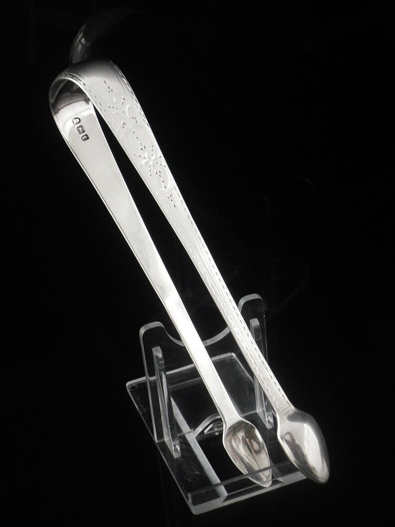 Antique Tableware George Wintle Hallmarked London 1794 Silver Sugar Tongs Nips REF:435K Sterling English