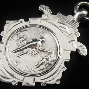 Sterling Silver Quoiting League Pocket Watch Fob Medal, English, Vintage, Jewellery, Gents, Hallmarked Birmingham 1930