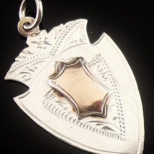 Sterling Silver Gold Pocket Watch Fob Medal, English, Vintage, Jewellery, Hallmarked Birmingham 1928, H & Co