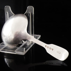 Antique Sterling Silver Caddy Spoon, Tea, CRESTED, English, Cutlery, Tableware, Charles Boyton (II), Hallmarked London 1872