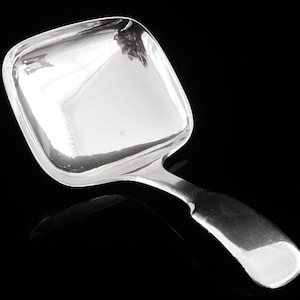 Antique Sterling Silver Caddy Spoon, English, Cutlery, Tableware, Tea, Square, Hallmarked Birmingham 1814, William Pugh
