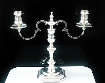 Cast Sterling Silver Candelabra, English, Candle Holder, Tableware, Vintage, Hallmarked Birmingham 1968, Deakin & Francis Ltd, REF:643O