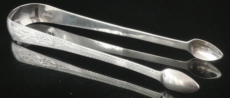 Antique Tableware George Wintle Hallmarked London 1794 Silver Sugar Tongs Nips REF:435K Sterling English