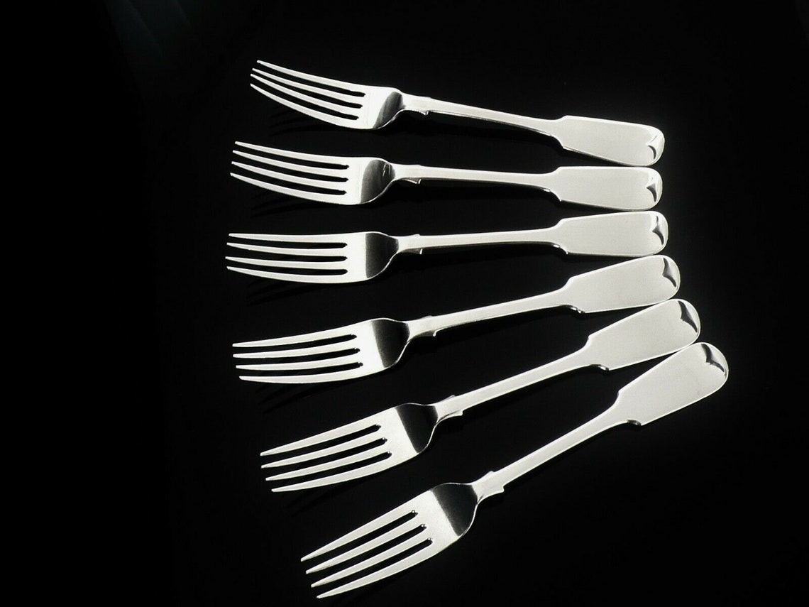 Silver Dessert Forks Set 6 Antique Sterling Cutlery Etsy UK