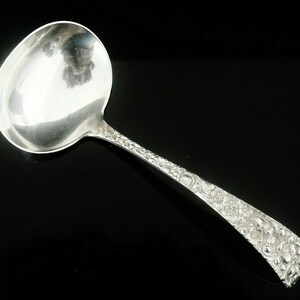 Silver Sauce Ladle, Rose Pattern, Sterling, Cutlery, Toddy, Serving, Tableware, American, Vintage, STIEFF