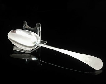 Silver Serving Spoon, Antique, English, Cutlery, Tableware, Sterling, Jacob Marsh or John Moore, Hallmarked London  c.1770