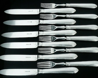 Made In England Sheffield Set of 6 Vintage Forks Platirium Stainless Chromium Plate