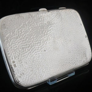 Silver Cigarette Case, Sterling, Antique, Tocacciana, Smokers, English, Hallmarked Birmingham 1912, Joseph Gloster Ltd