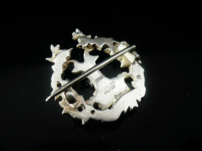 Jewellery Sterling Silver Brooch Pin REF:545I Possibly Military Sweetheart Stags Head Vintage Badge