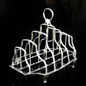 Large Antique Sterling Silver Toast Rack, English, Letter, Tableware, Hallmarked London 1795, Solomon Hougham