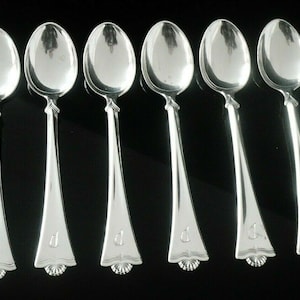 Norwegian Silver Teaspoons, Set 6, Konval Pattern, Cutlery, Tableware, Norway, Spoons, Magnus Aase, 830 Standard
