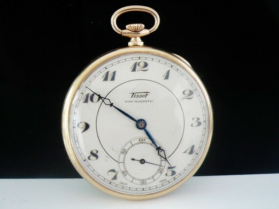 Tissot Pocket Watch Open Face 9ct Gold 