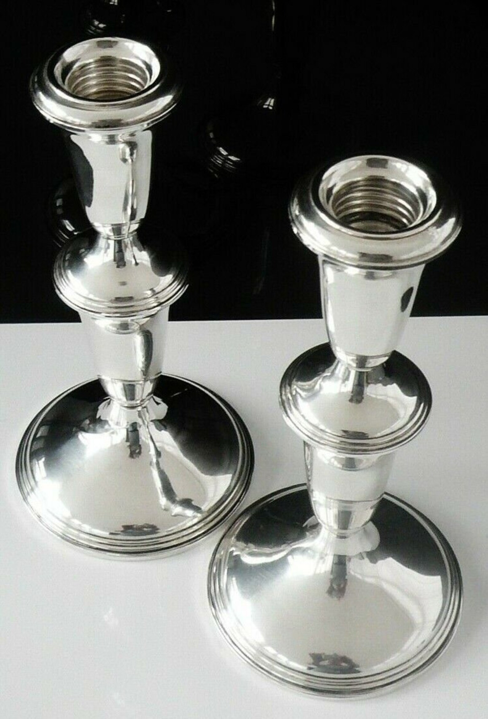 Pair Silver Candlesticks Sterling Vintage Two American Etsy