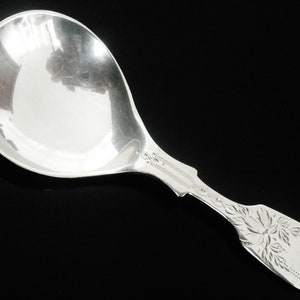 Sterling Silver Caddy Spoon, Bright Cut Detailing, Vintage, Tableware, Cutlery, Tea, Francis Howard Ltd 1973, Hallmarked Sheffield