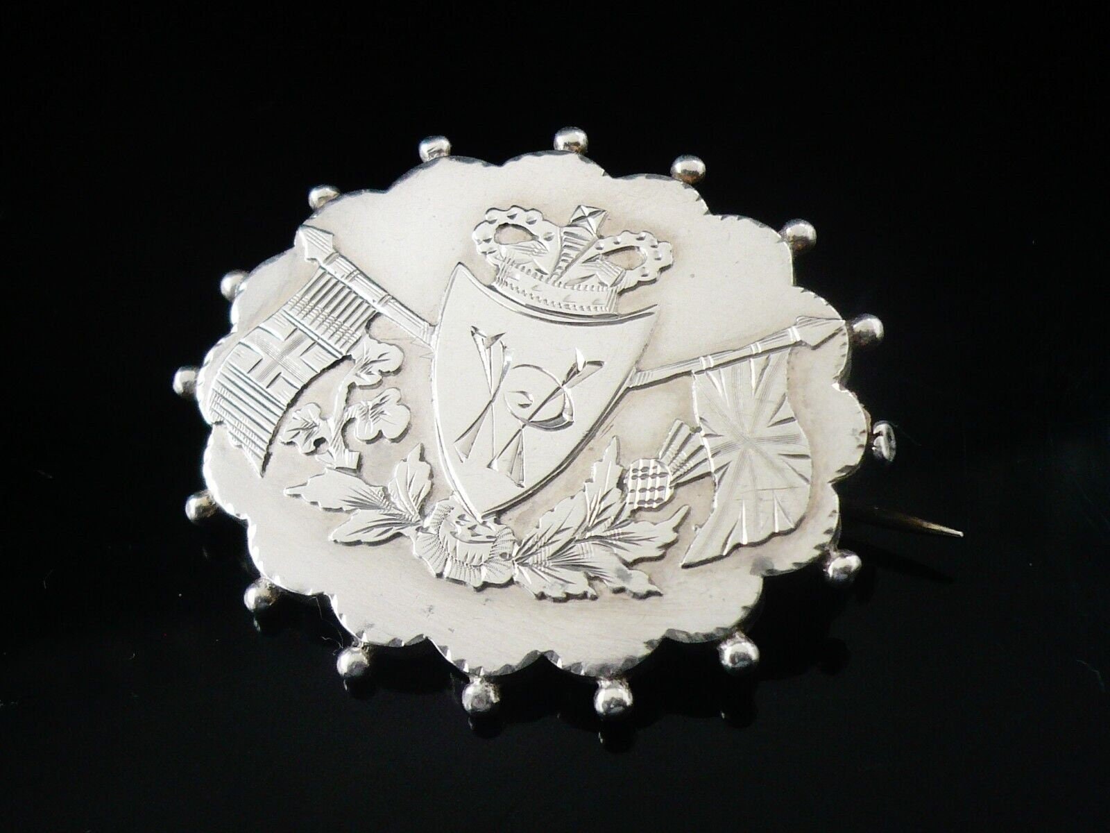 スウェーデン ヴィンテージ シルバー ブローチ 925 ホールマーク 英国　ホールマーク入り　シルバーブローチ