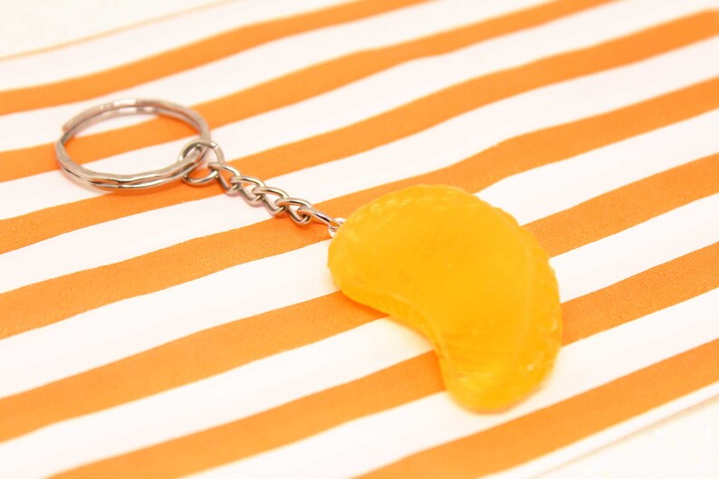 Orange Keyring Fake Food Orange Keychain Orange Slice Etsy