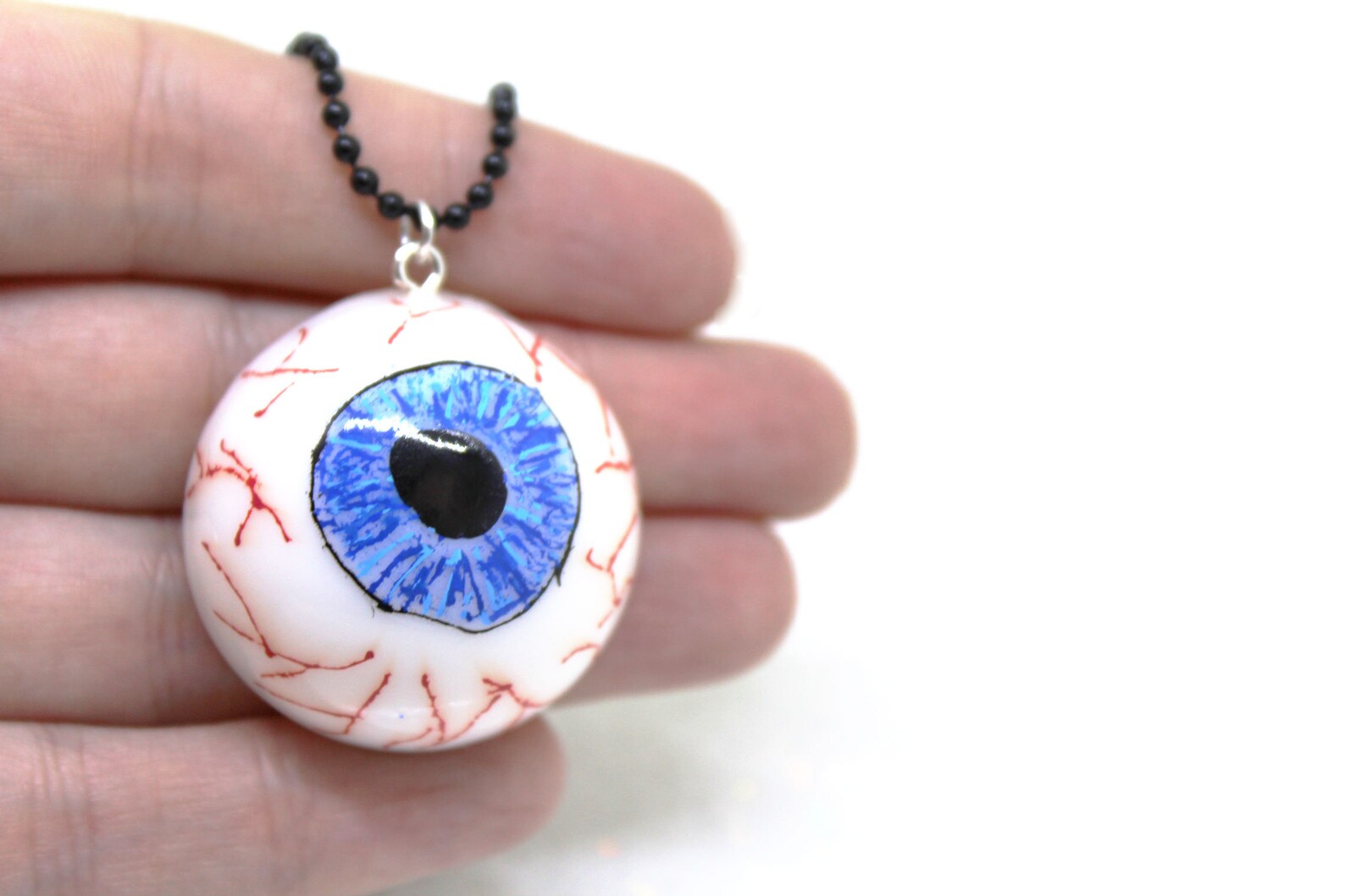 Eyeball Halloween Necklace Resin Pendant Etsy