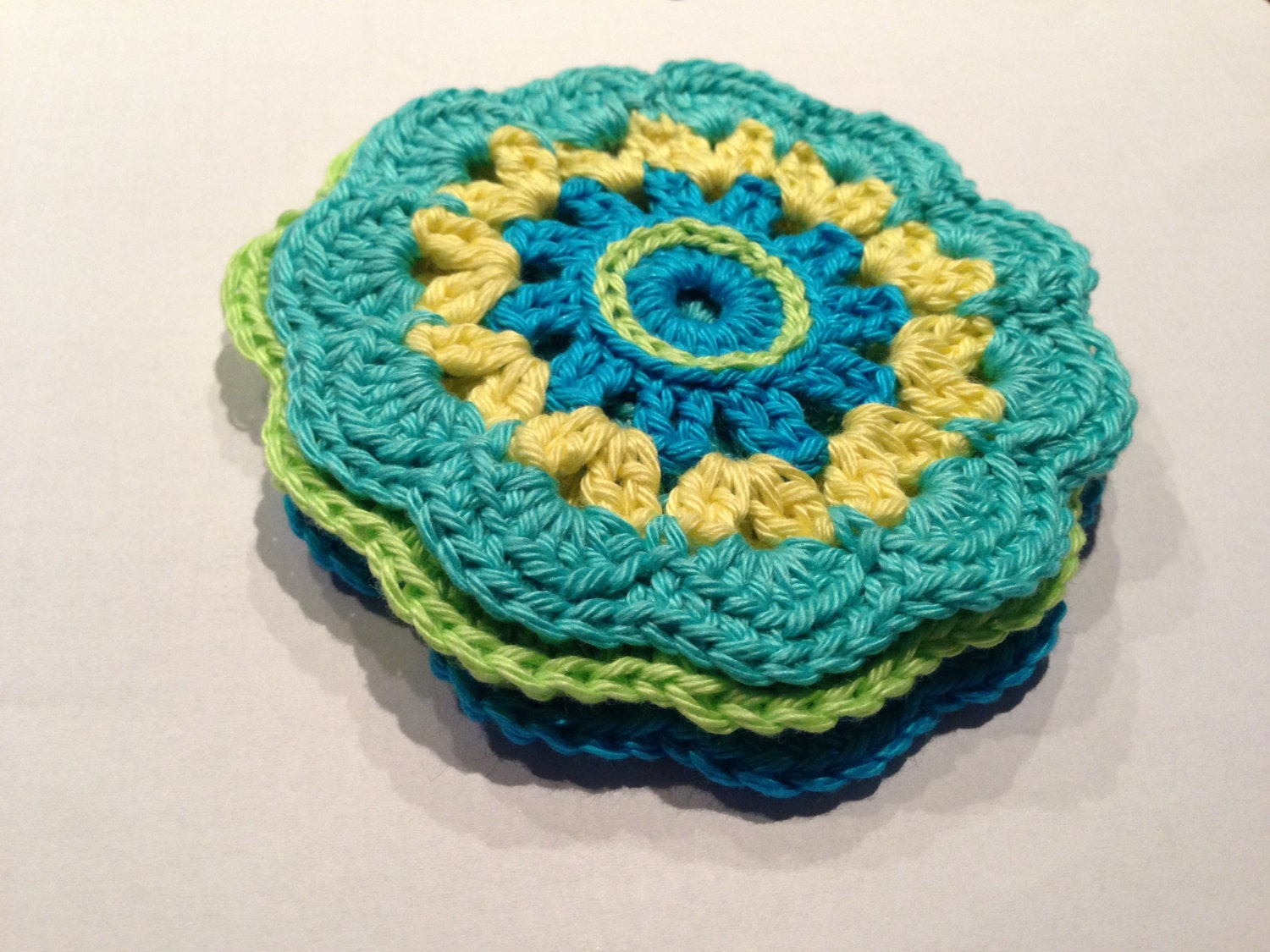 Crochet Pattern Colored Coasters - Etsy