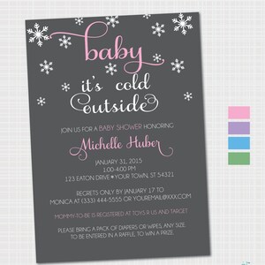 Baby Shower Invitation, Baby It&#39;s Cold Outside Baby Shower, Winter Baby Shower, Snow Baby Shower,Digital File