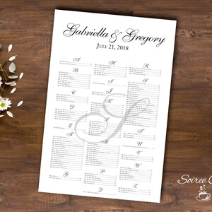 Seating Chart for Wedding, Wedding Seating Poster, Seating Sign, Seating Board, Printable, Digital File, 24x36, Wedding Seating Chart