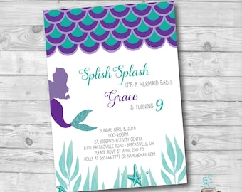 Mermaid Birthday Invitation: Under the Sea Party (Digital File)