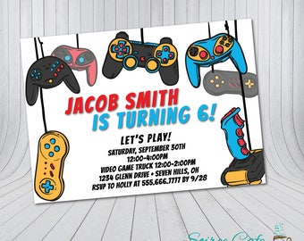 Video Game Birthday Invitation, Gaming Birthday, Gamer Birthday Boy, Video Game Birthday Party Invite, Digital File Printable