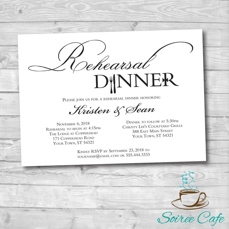 Rehearsal Dinner Invitation, Wedding Rehearsal Dinner Invite, Elegant