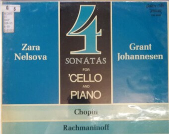 Zara Nelsova, Grant Johannesen, 4 Sonatas for 'Cello and Piano, 2-LP Record Set with Nice Gatefold, Library Copy, Vintage Record Album