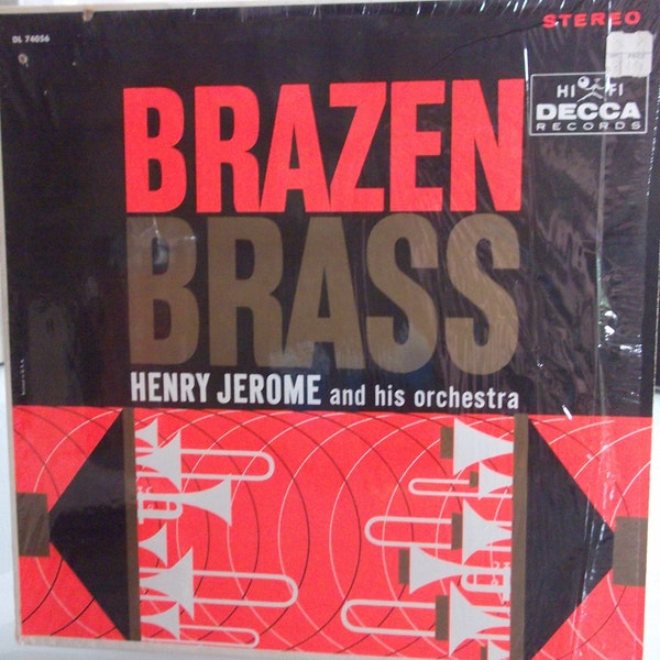 Henry Jerome and His Orchestra, Brazen Brass, Vintage Record Album, Vinyl LP, Decca Records, Jazz, Brass Band, Popular Music of the 1940s