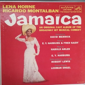 Lena Horne, Ricardo Montalban, Jamaica, Original Broadway Cast, Vintage Record Album, Vinyl LP, Classic Broadway Musical Comedy, Merrick